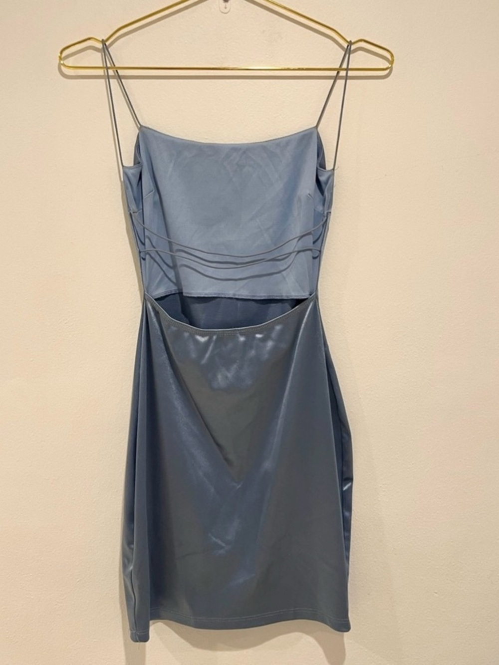 Windsor Satin Blue Mini Dress Size Small - Picture 3 of 4